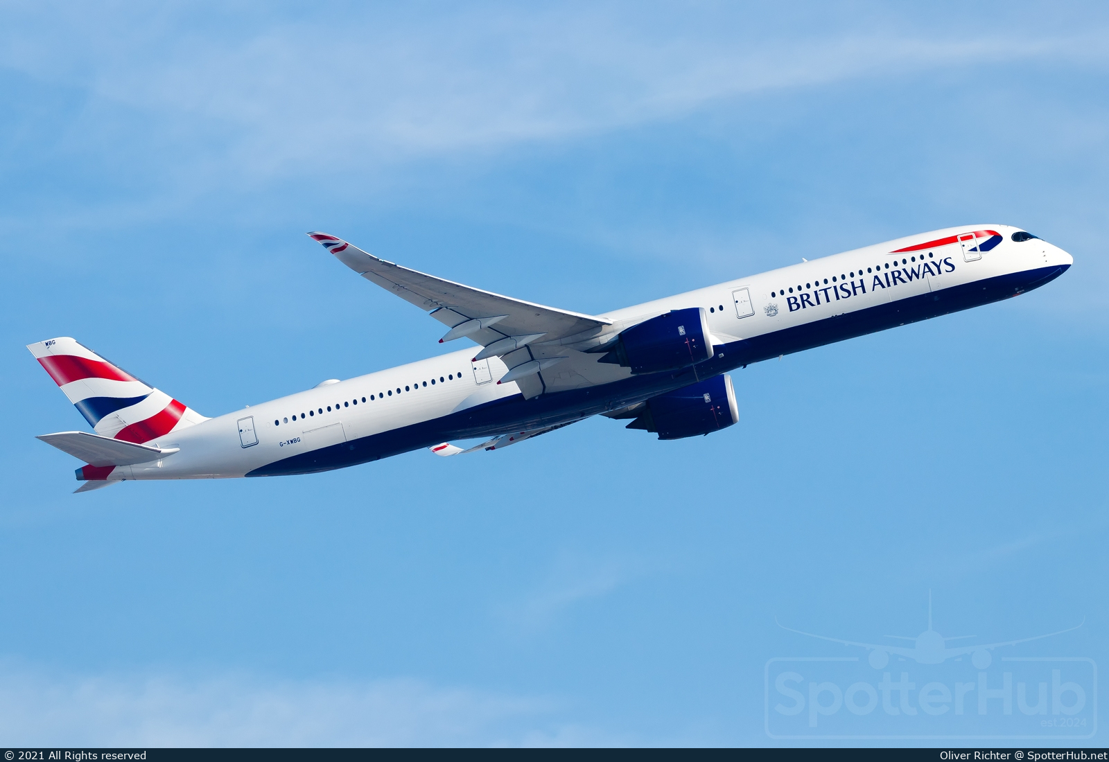 Photo of G-XWBG - Airbus A350-1041 operated by British Airways