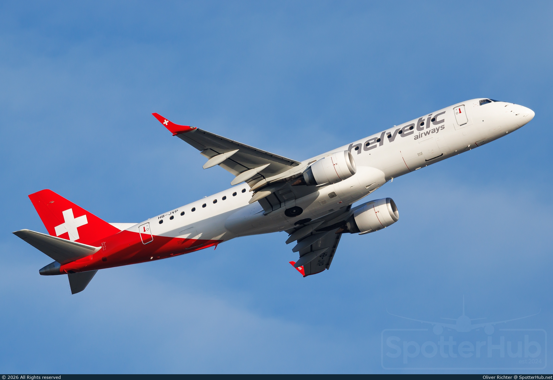 Photo of HB-JVP - Embraer ERJ-190LR operated by Helvetic Airways