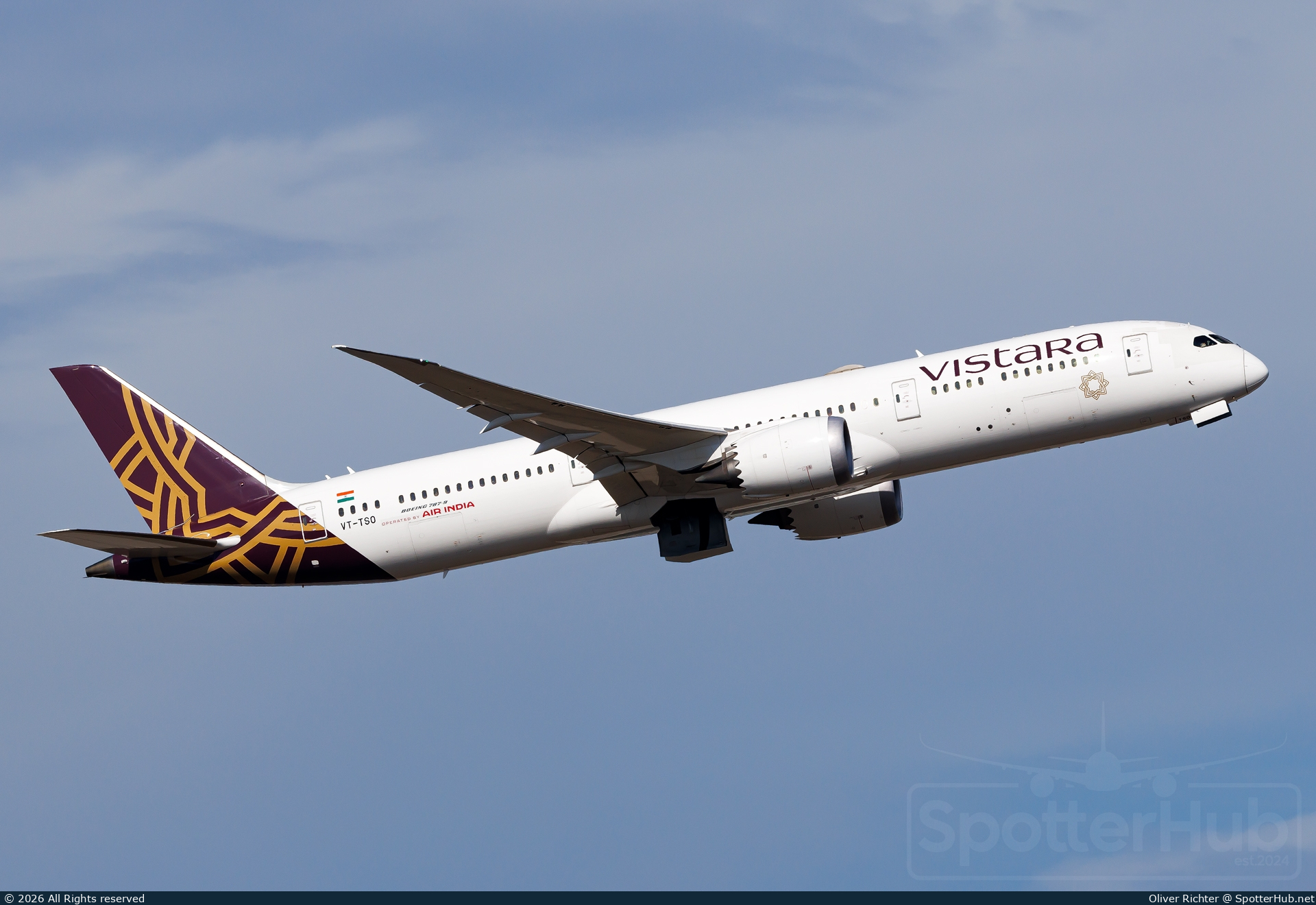 Photo of VT-TSO - Boeing 787-9 Dreamliner operated by Air India