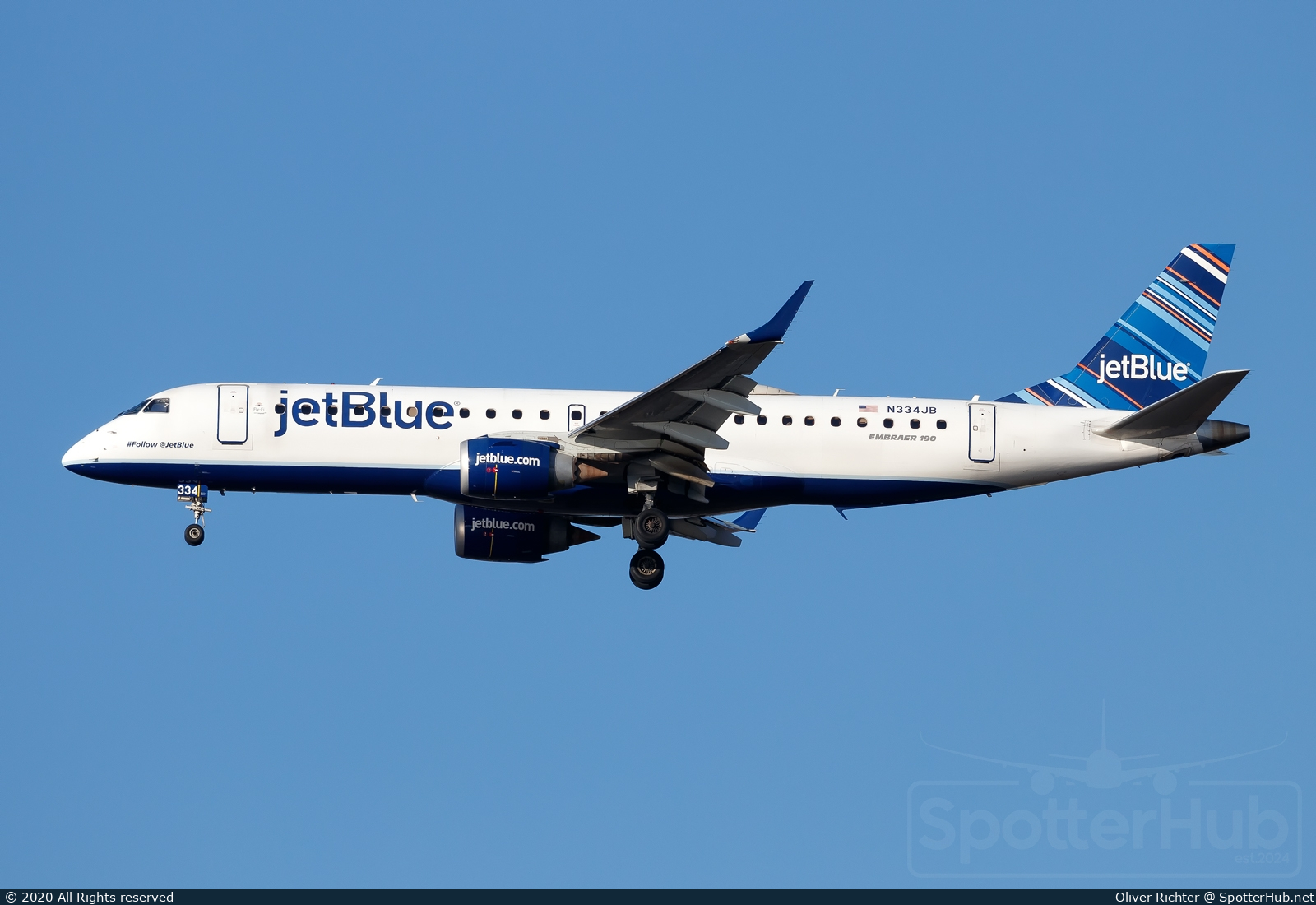Photo of N334JB - Embraer ERJ-190AR operated by jetBlue Airways
