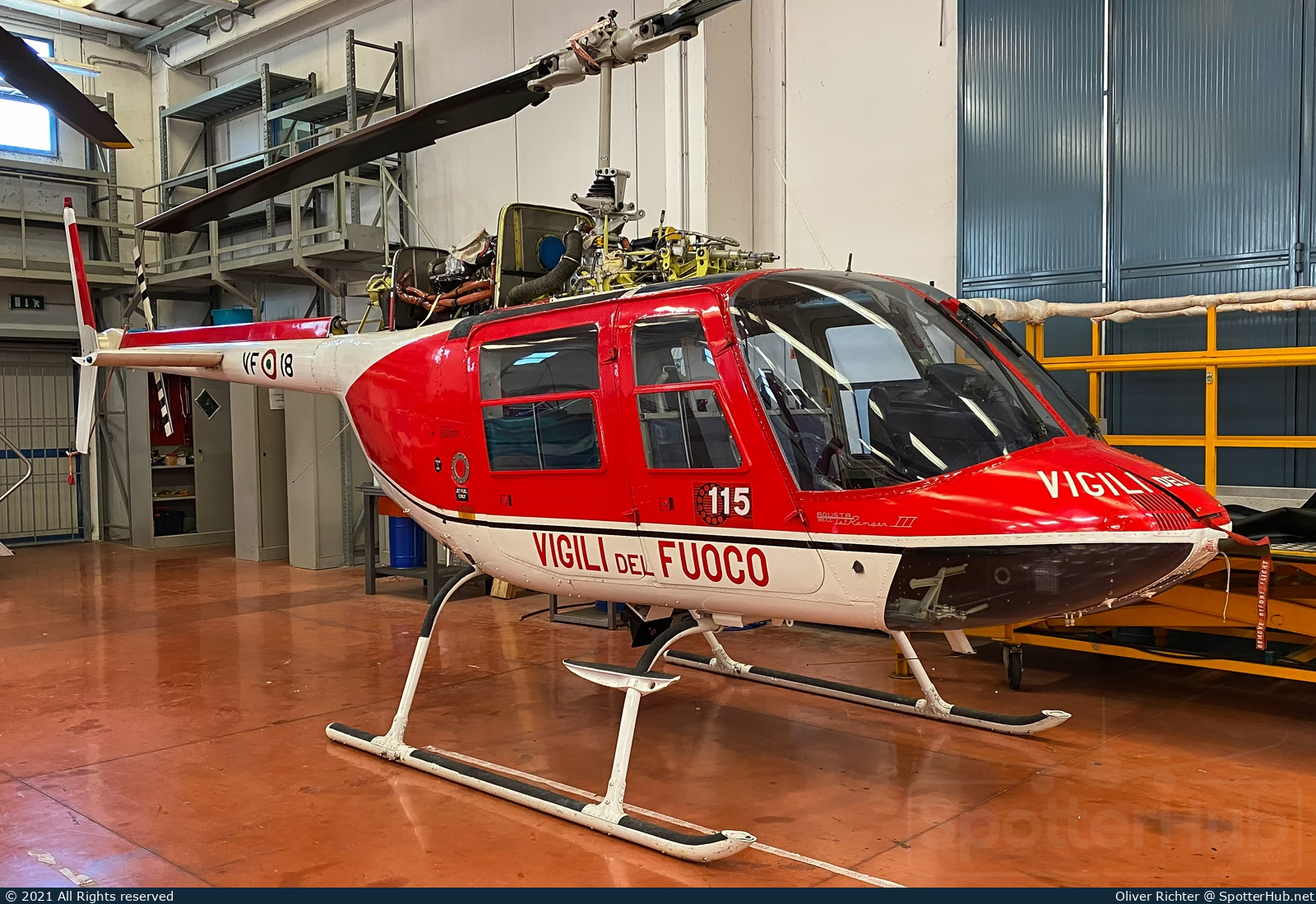 Photo of VF-18 - Agusta-Bell AB-206B JetRanger III operated by Italian Federal Ministry of the Interior - Vigili del Fuoco