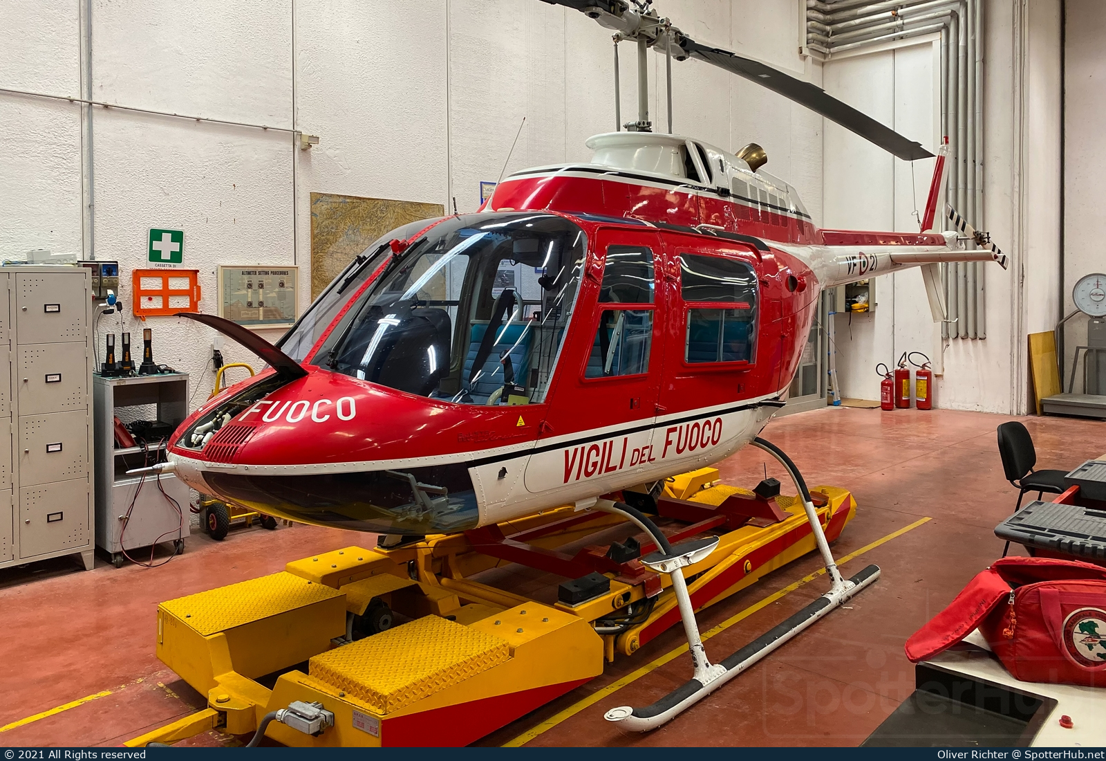 Photo of VF-21 - Agusta-Bell AB-206B JetRanger III operated by Italian Federal Ministry of the Interior - Vigili del Fuoco