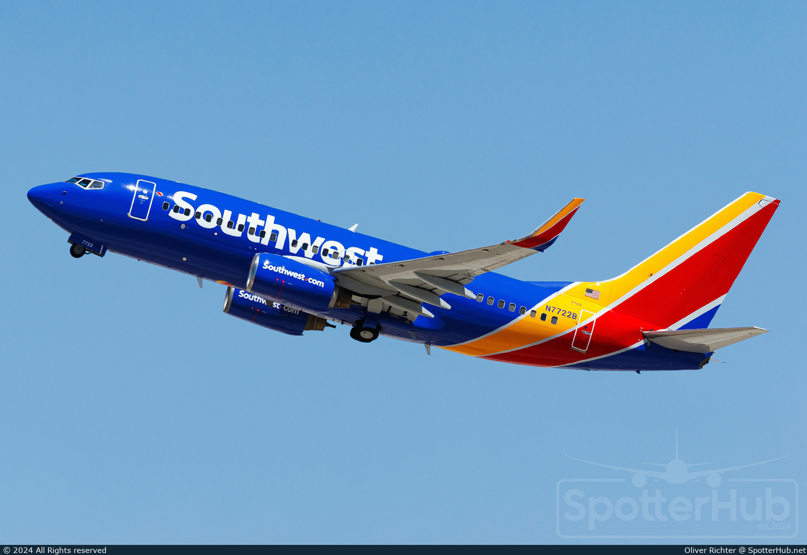 Photo of N7722B - Boeing 737-76N operated by Southwest Airlines