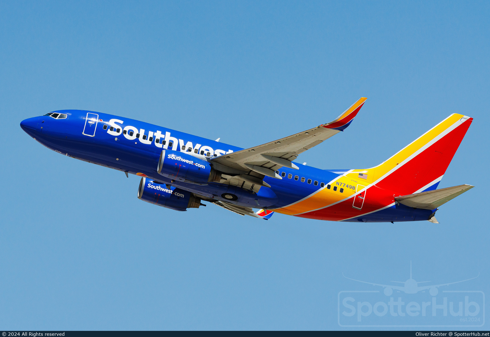 Photo of N7749B - Boeing 737-7BD operated by Southwest Airlines