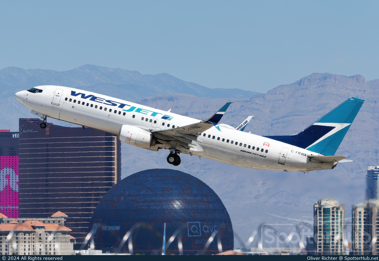 Photo of C-FRWA - Boeing 737-8CT operated by WestJet Airlines