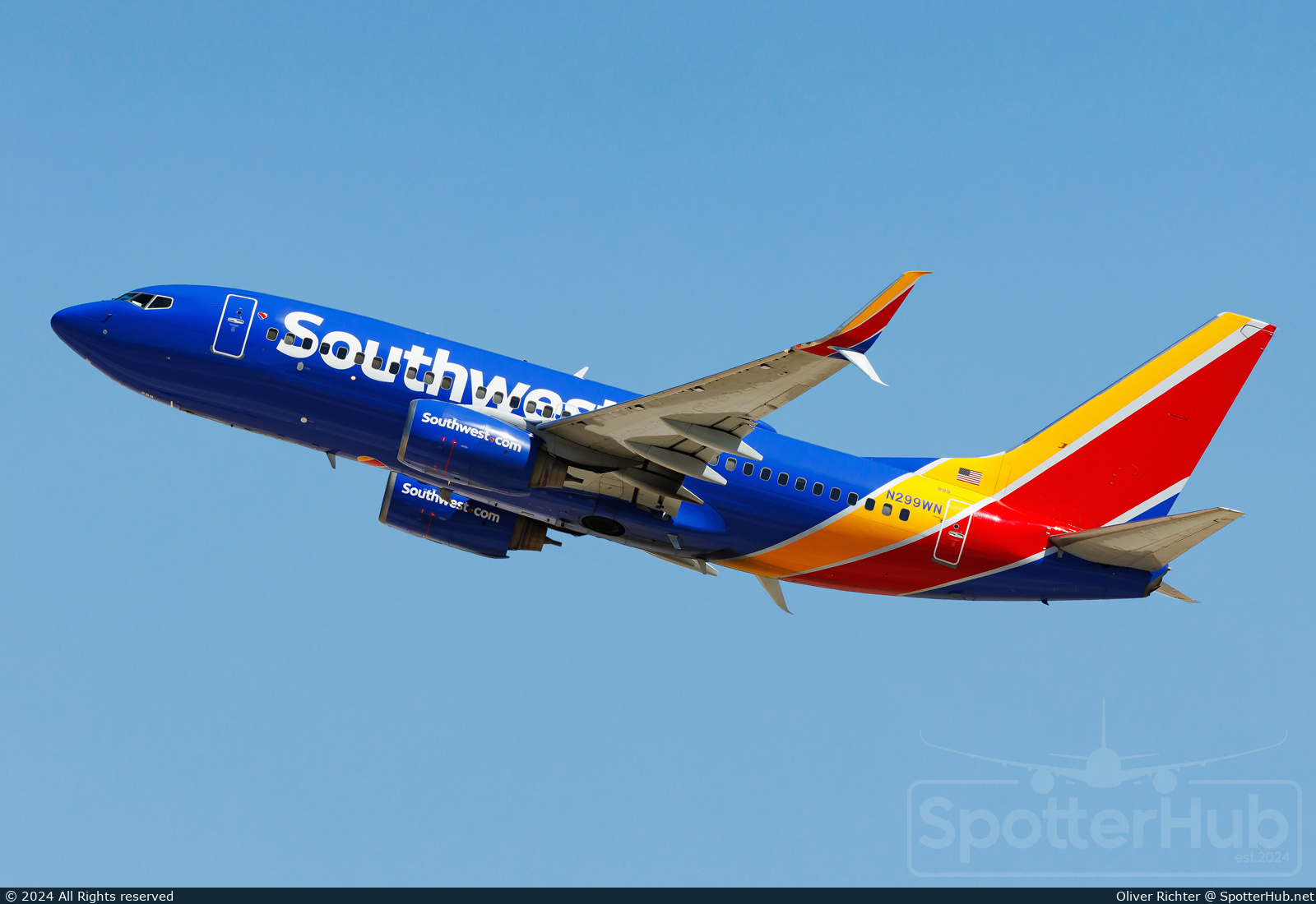 Photo of N299WN - Boeing 737-7H4 operated by Southwest Airlines
