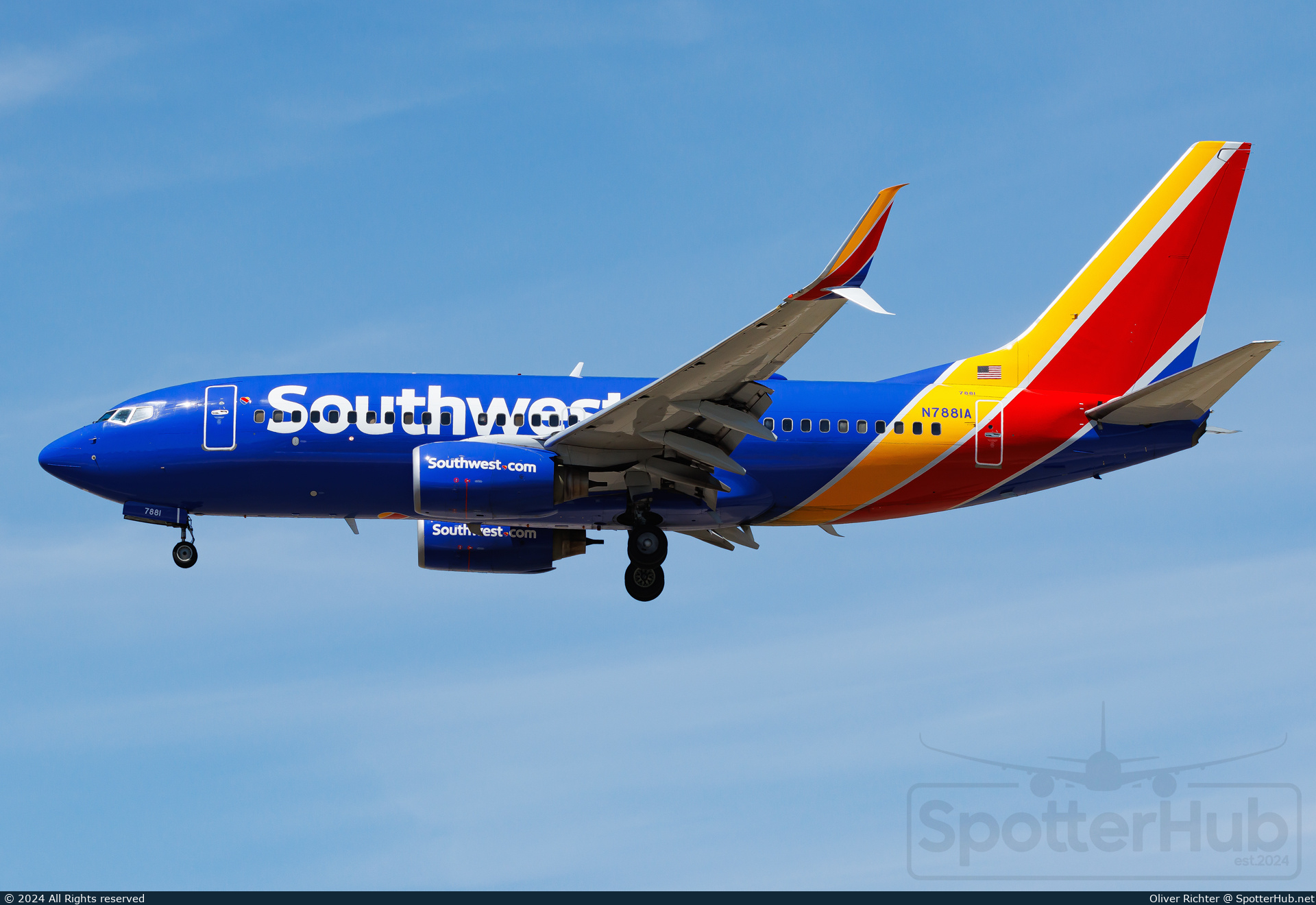 Photo of N7881A - Boeing 737-7CT operated by Southwest Airlines