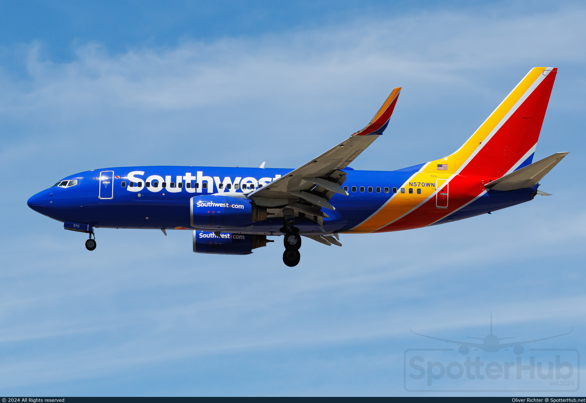 Photo of N570WN - Boeing 737-7CT operated by Southwest Airlines