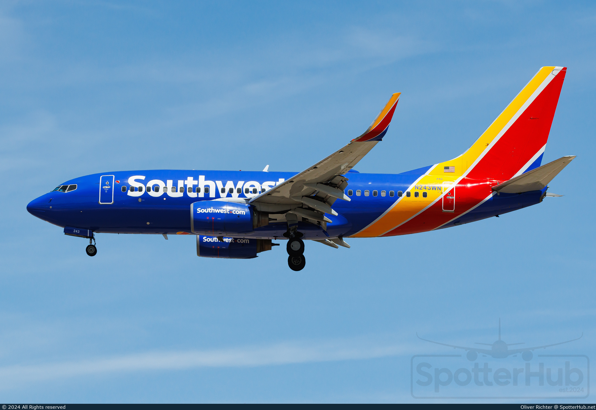 Photo of N243WN - Boeing 737-7H4 operated by Southwest Airlines