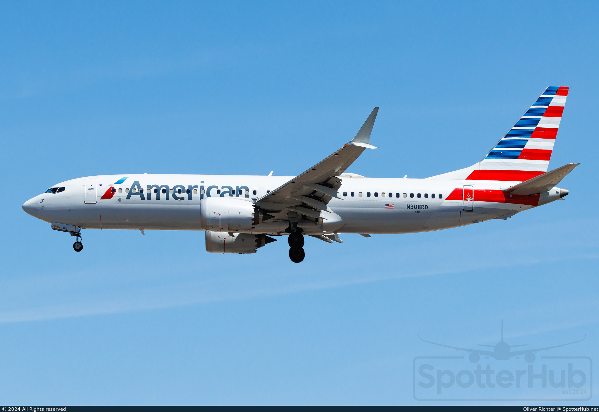 Photo of N308RD - Boeing 737 MAX 8 operated by American Airlines