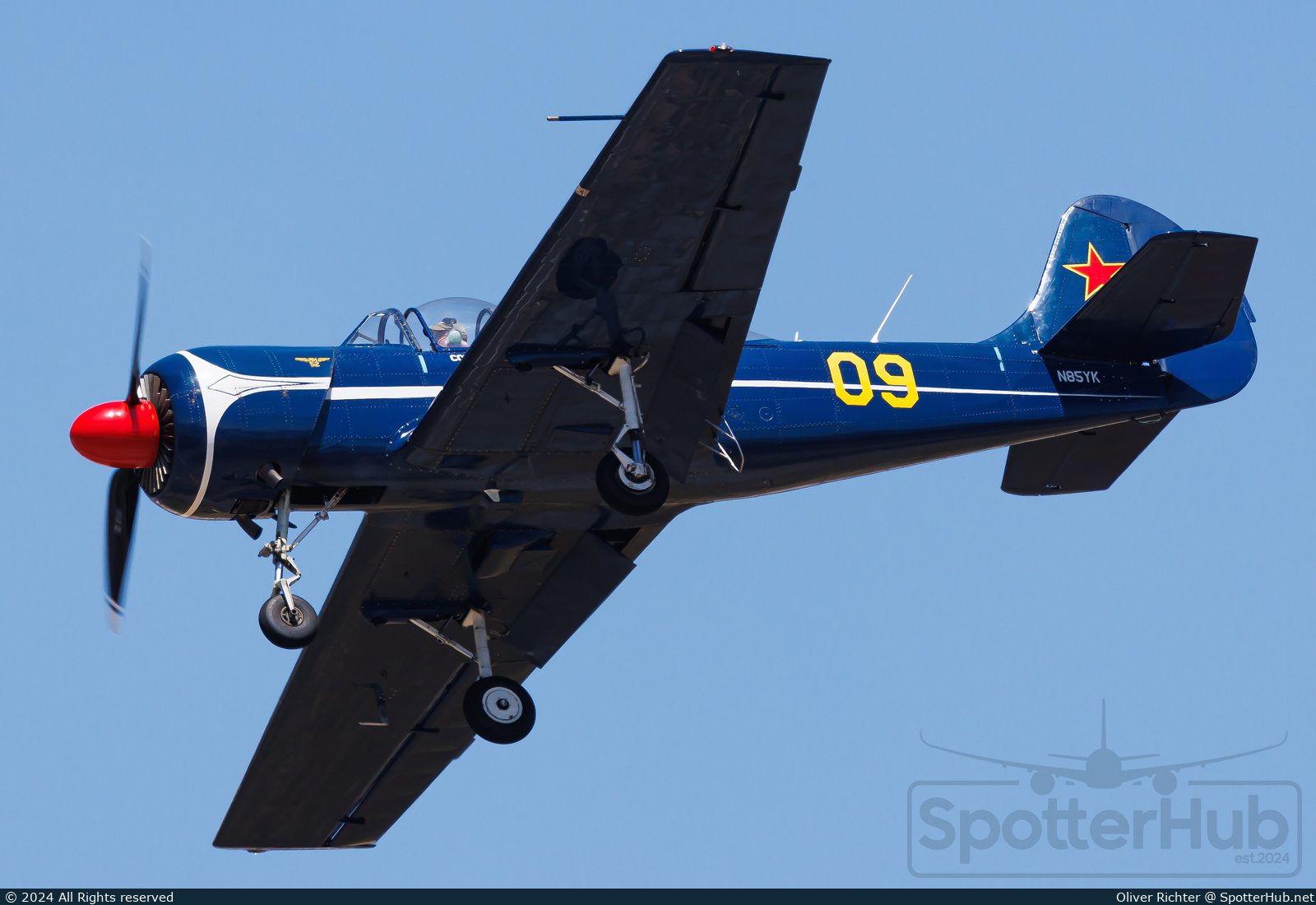 Photo of N85YK - Yakovlev Yak-52 operated by Private