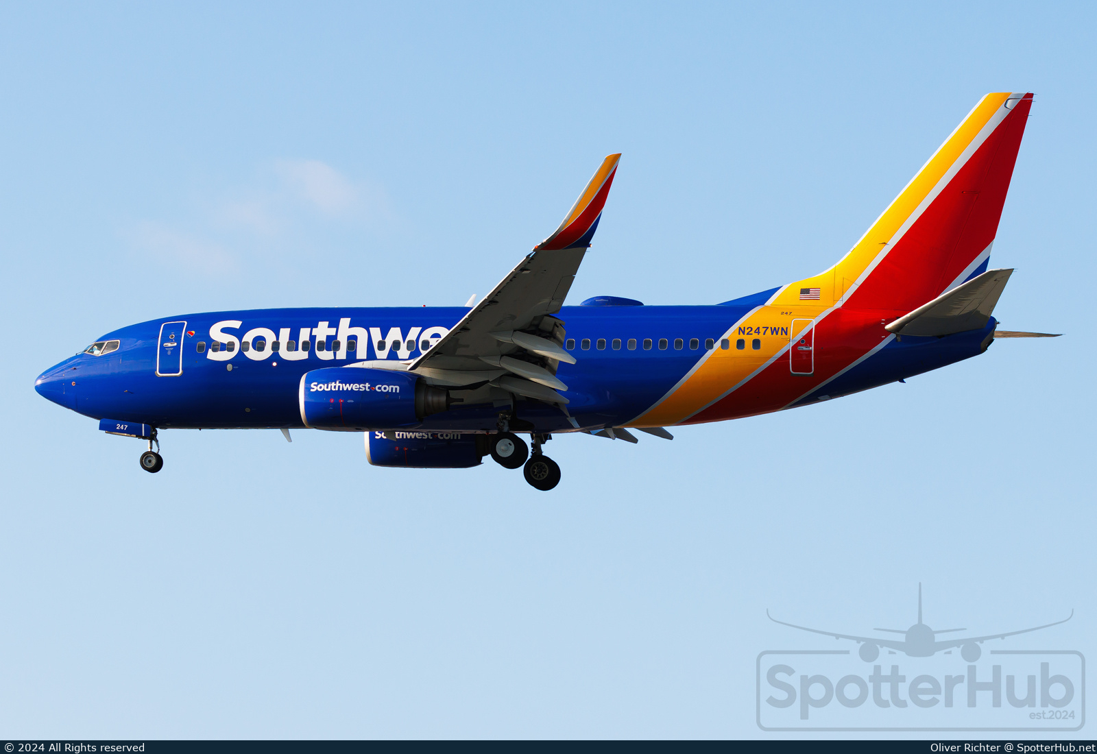 Photo of N247WN - Boeing 737-7H4 operated by Southwest Airlines