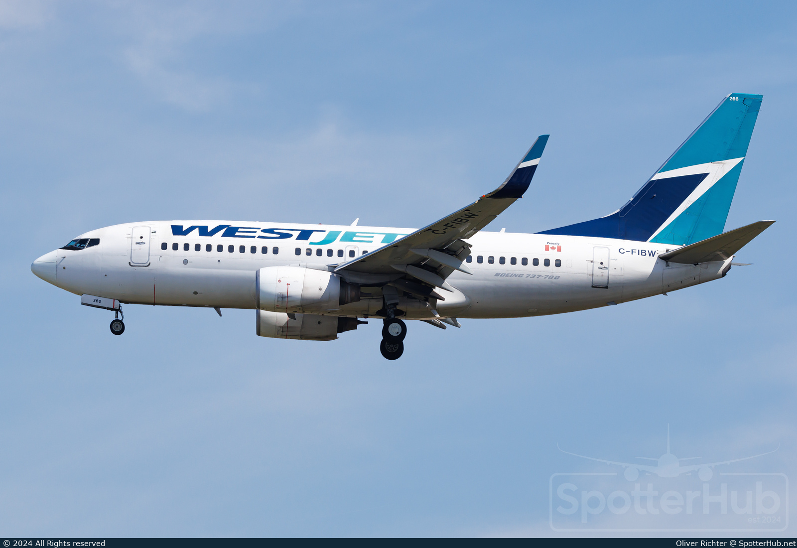 Photo of C-FIBW - Boeing 737-7CT operated by WestJet Airlines