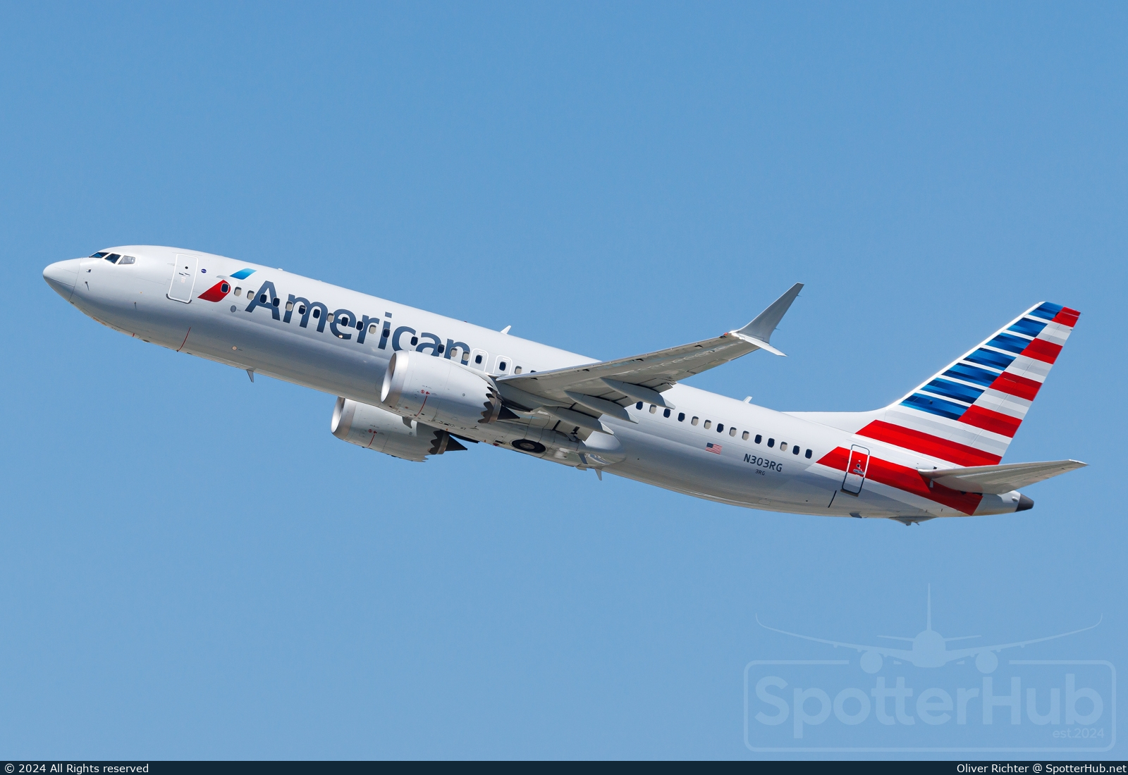 Photo of N303RG - Boeing 737 MAX 8 operated by American Airlines