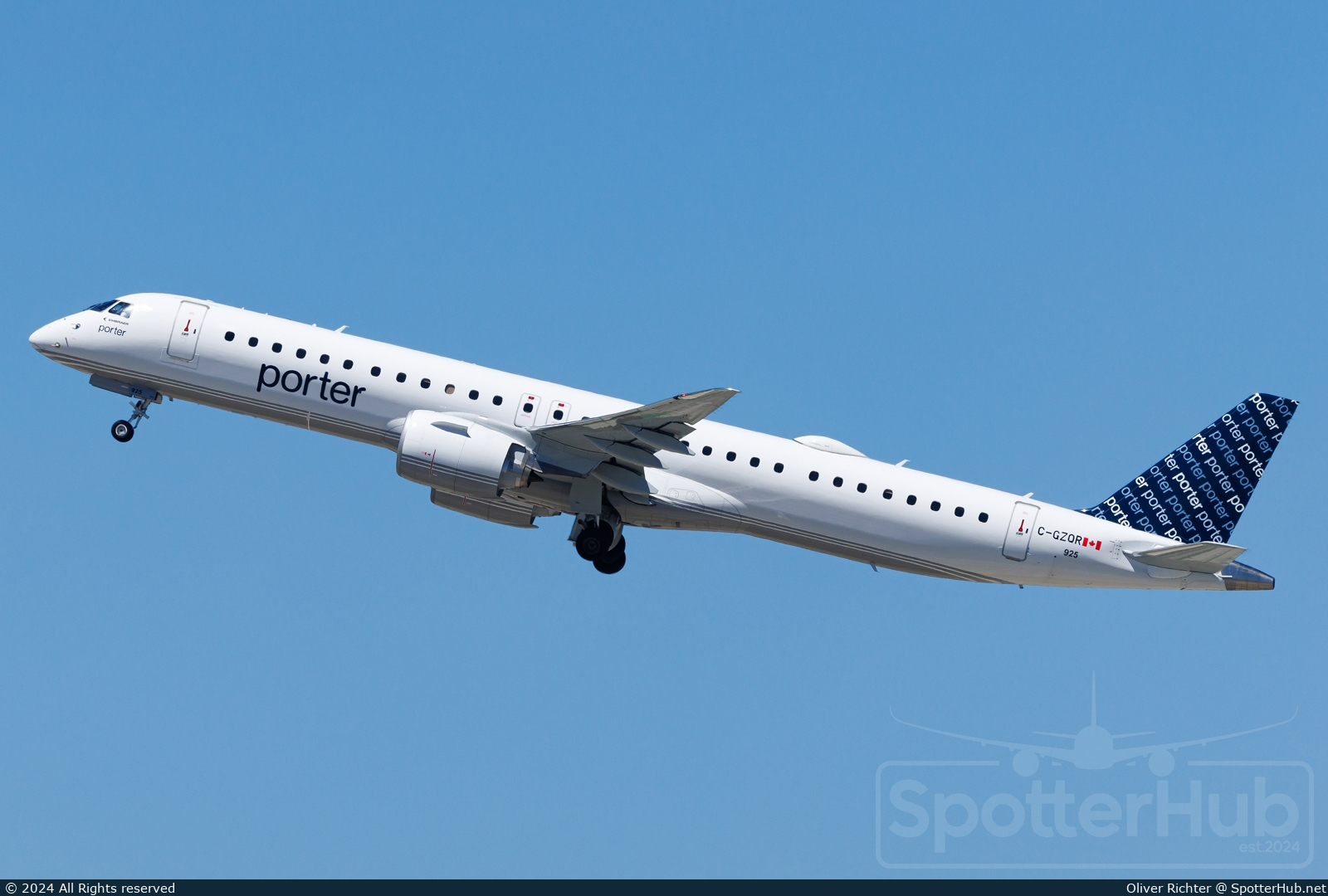 Photo of C-GZQR - Embraer ERJ-195-E2 operated by Porter Airlines