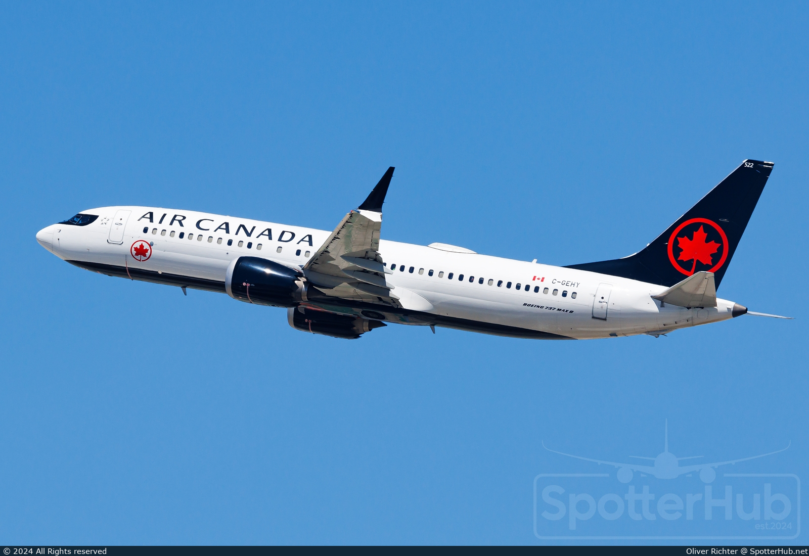 Photo of C-GEHY - Boeing 737 MAX 8 operated by Air Canada