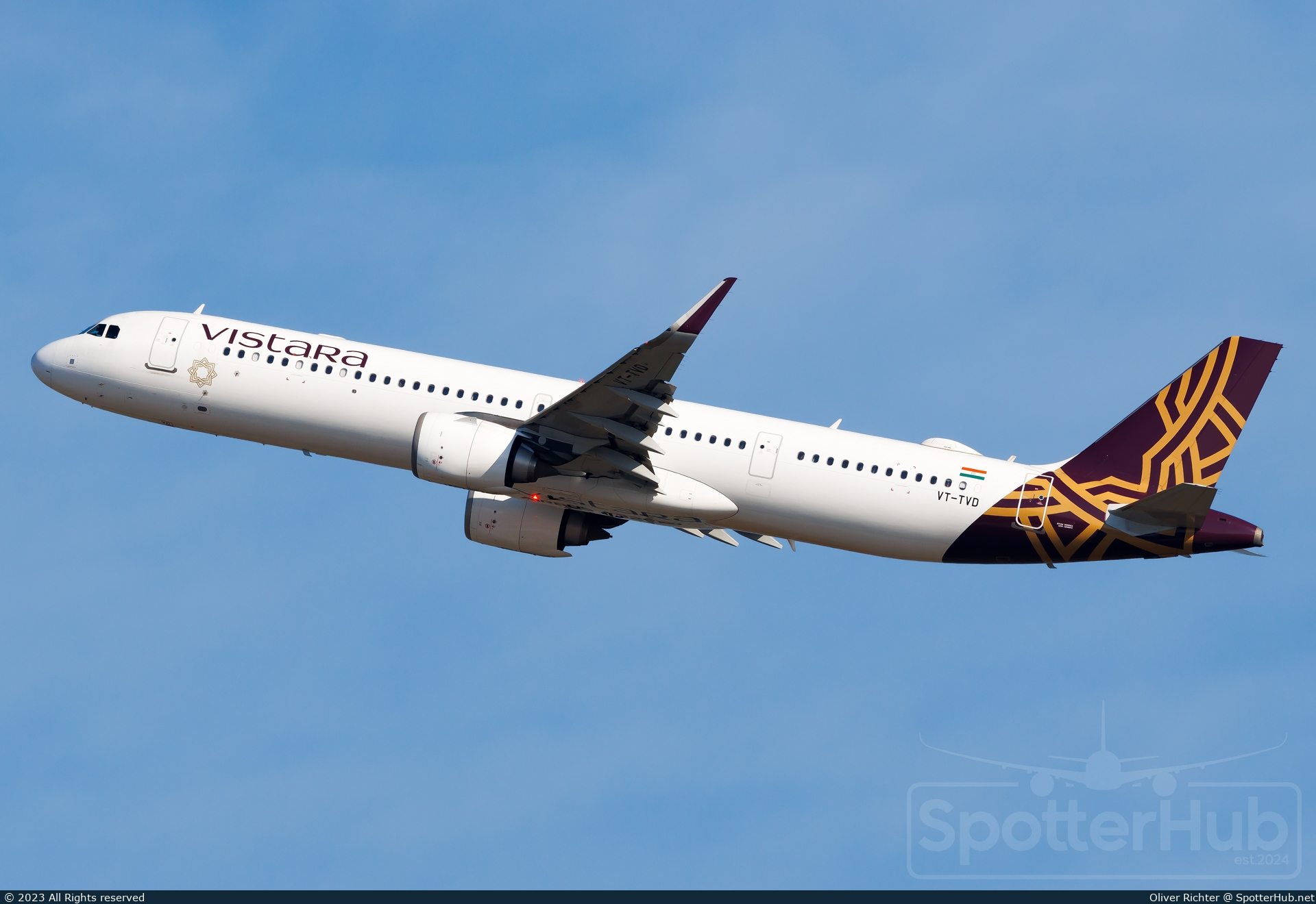 Photo of VT-TVD - Airbus A321-251NX operated by Vistara