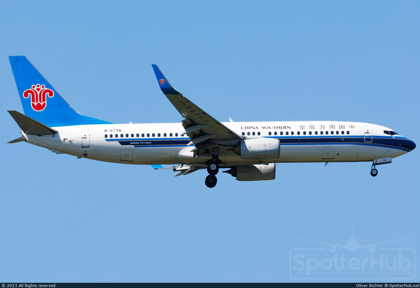 Photo of B-5738 - Boeing 737-81B operated by China Southern Airlines