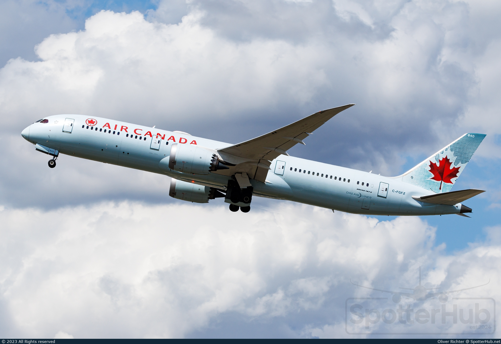Photo of C-FGFZ - Boeing 787-9 Dreamliner operated by Air Canada