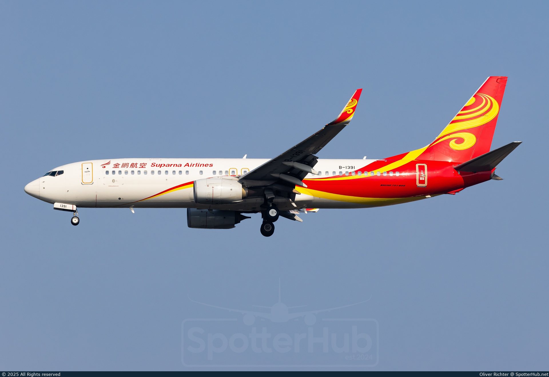 Photo of B-1391 - Boeing 737-84P operated by Suparna Airlines