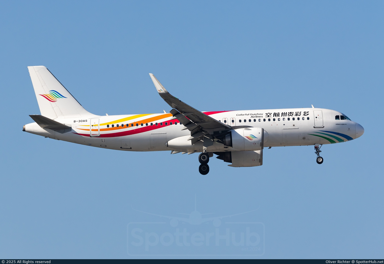Photo of B-30AS - Airbus A320-251N operated by Colorful Guizhou Airlines