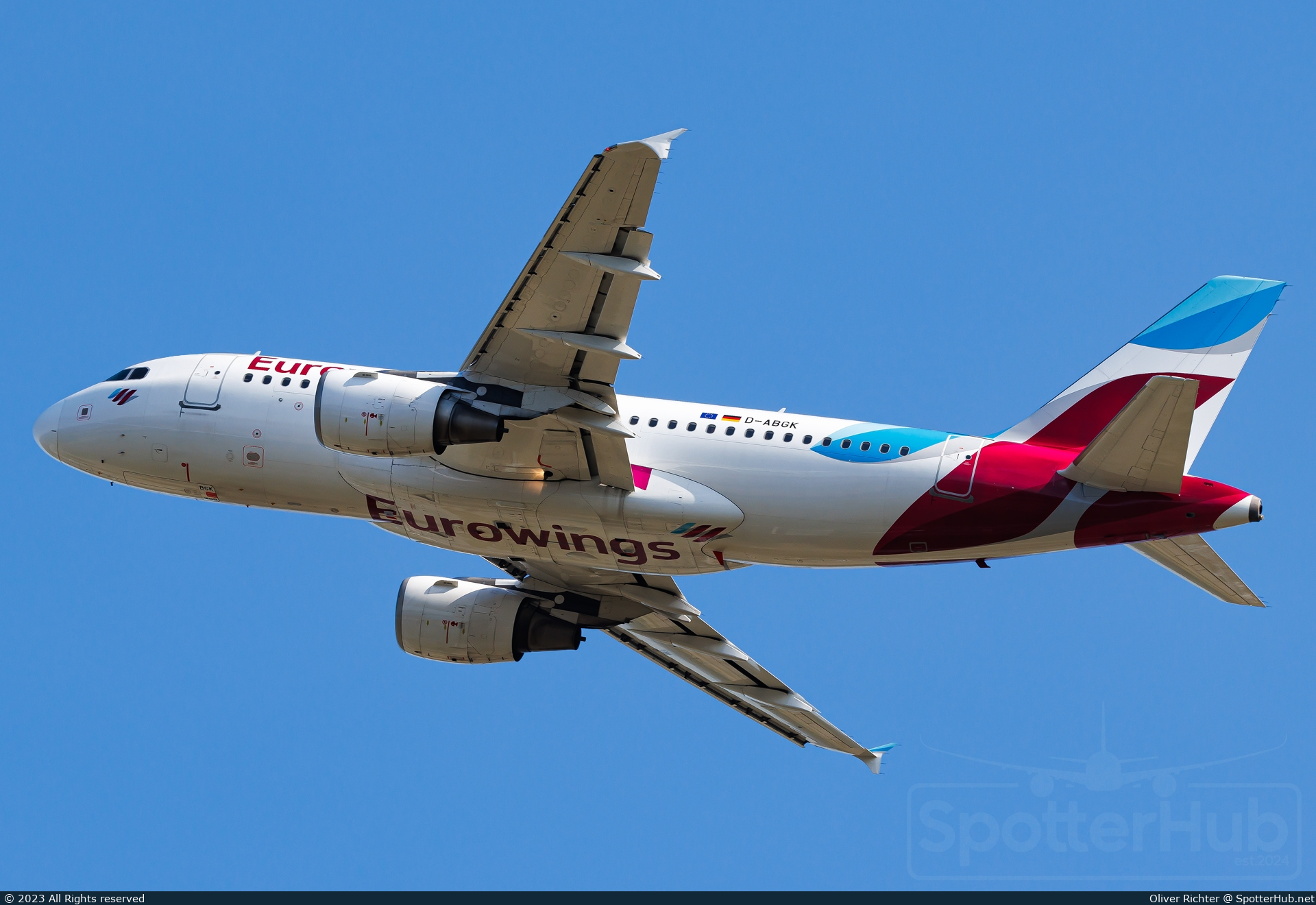 Photo of D-ABGK - Airbus A319-112 operated by Eurowings