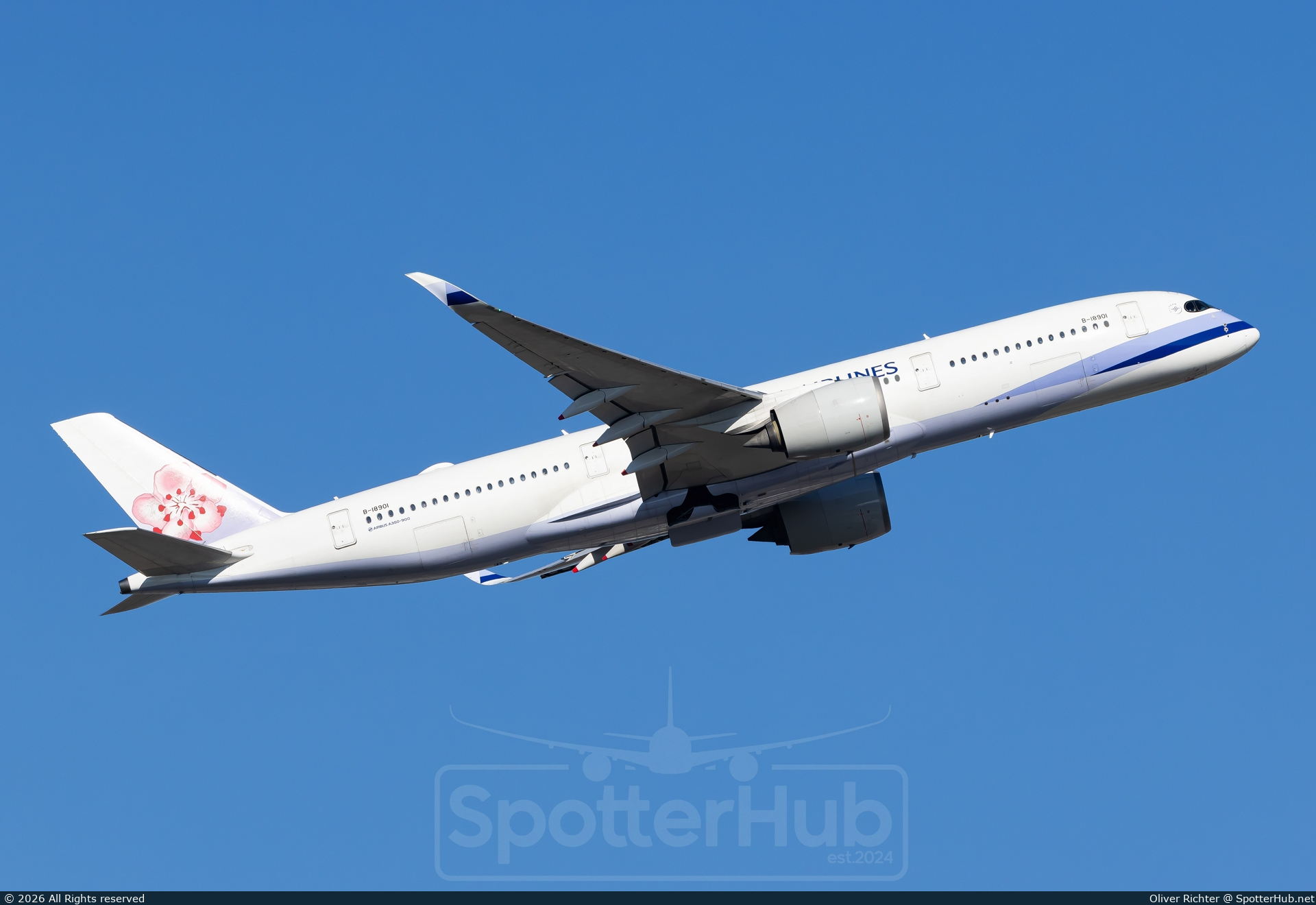 Photo of B-18901 - Airbus A350-941 operated by China Airlines
