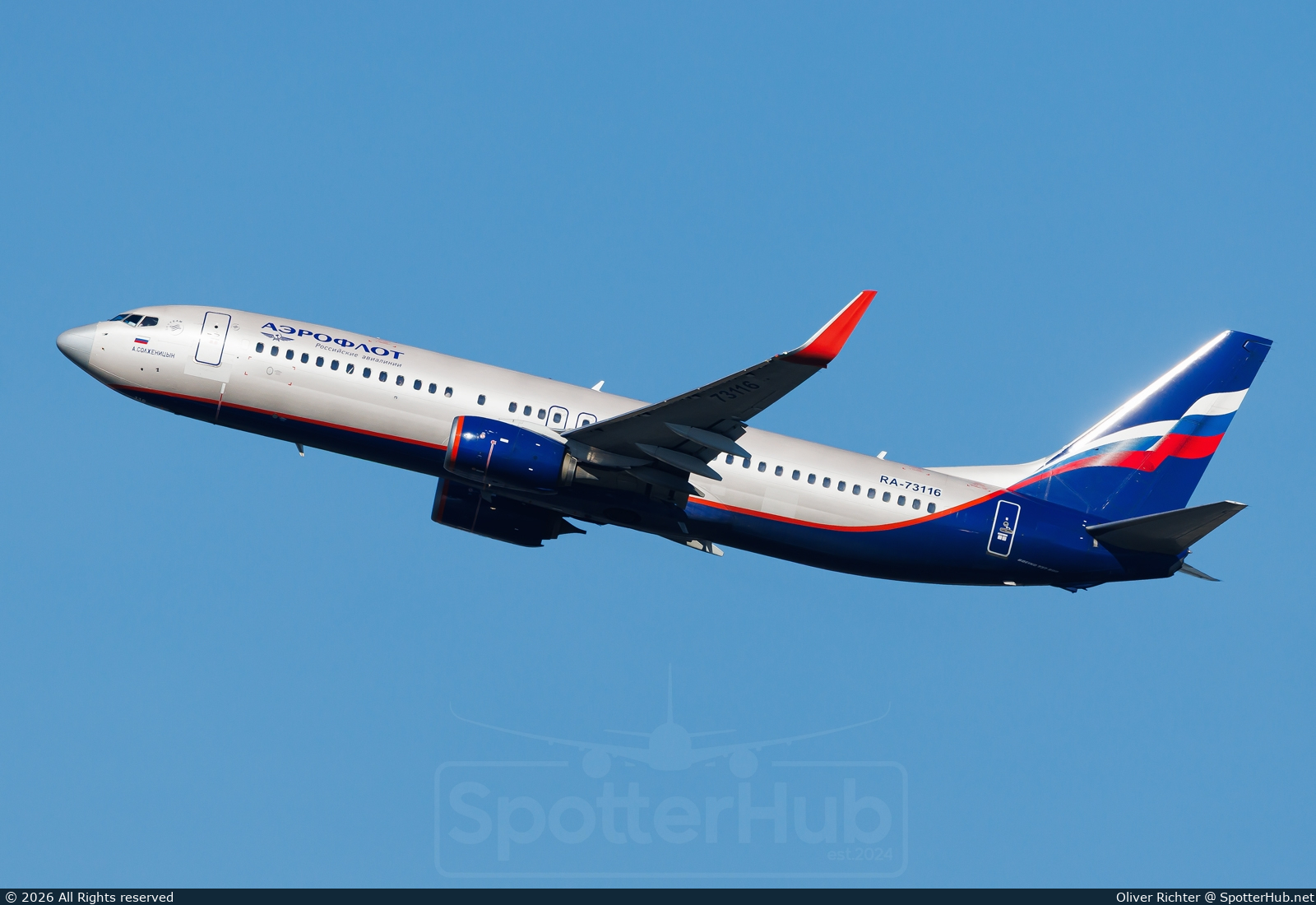Photo of RA-73116 - Boeing 737-8LJ operated by Aeroflot