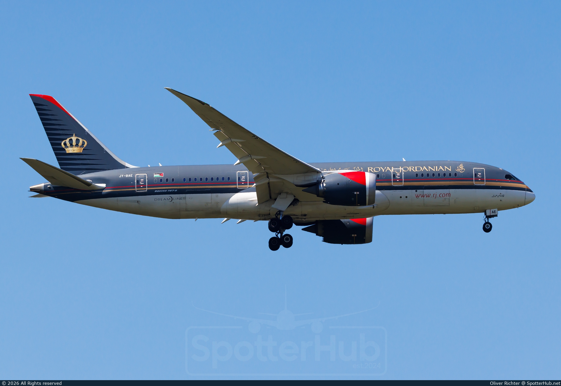 Photo of JY-BAE - Boeing 787-8 Dreamliner operated by Royal Jordanian Airlines