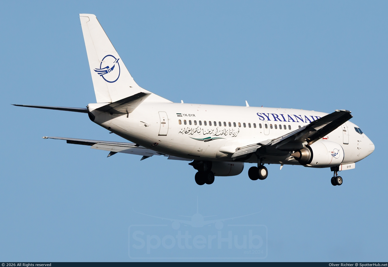 Photo of YK-SYR - Boeing 737-5L9 operated by Syrian Air