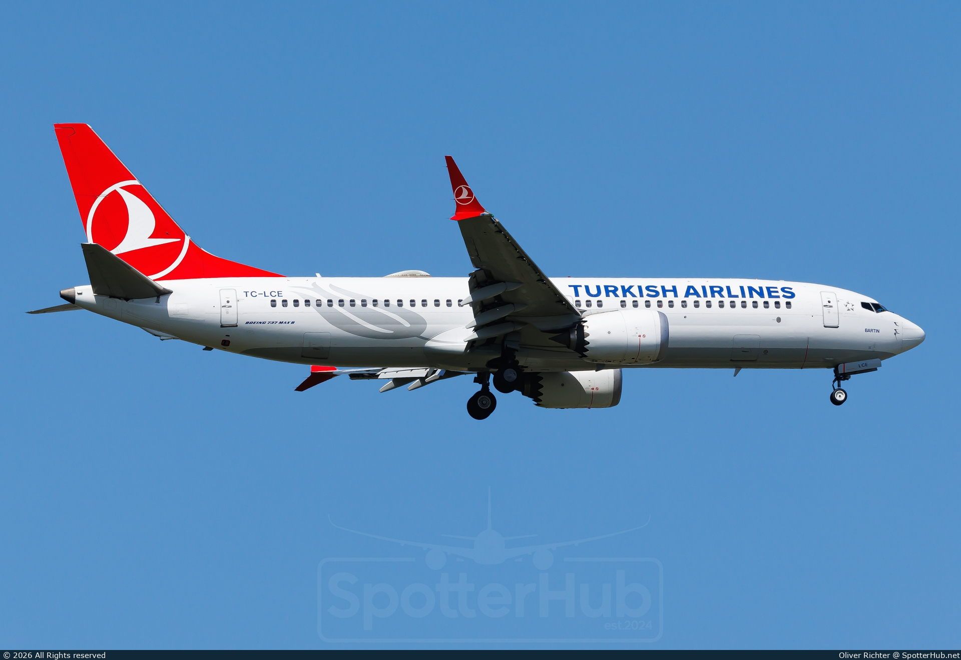Photo of TC-LCE - Boeing 737 MAX 8 operated by Turkish Airlines
