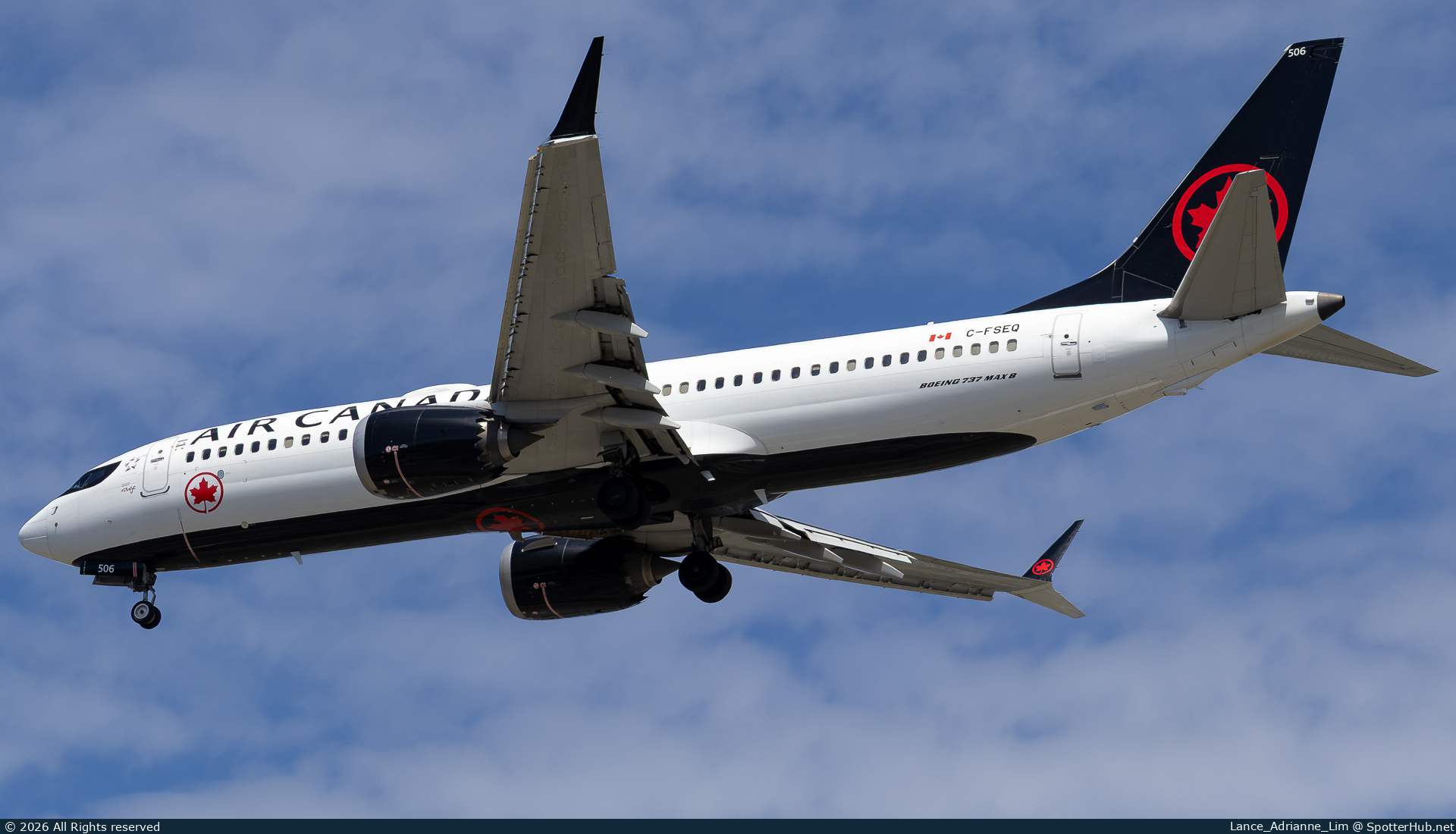 Photo of C-FSEQ - Boeing 737 MAX 8 operated by Air Canada