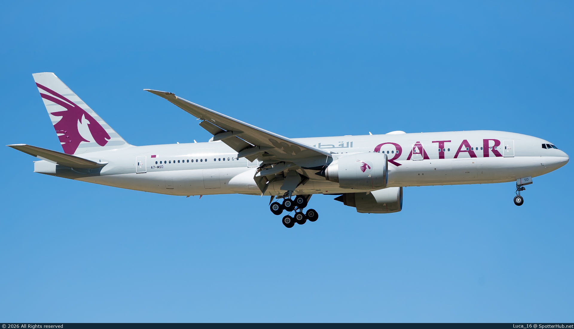 Photo of A7-MSD - Boeing 777-2KQ(LR) operated by Qatar Amiri Flight