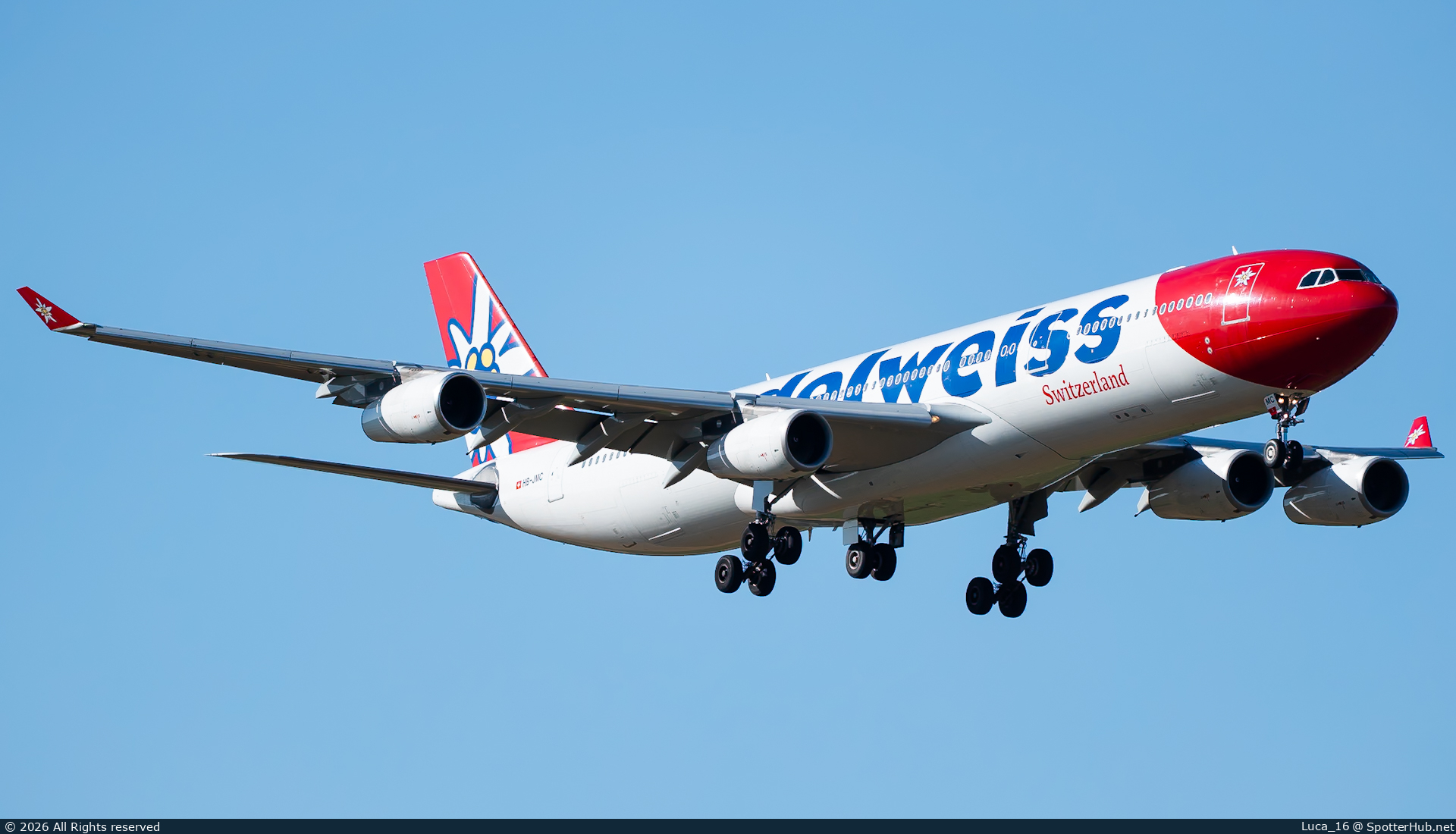 Photo of HB-JMC - Airbus A340-313 operated by Edelweiss Air
