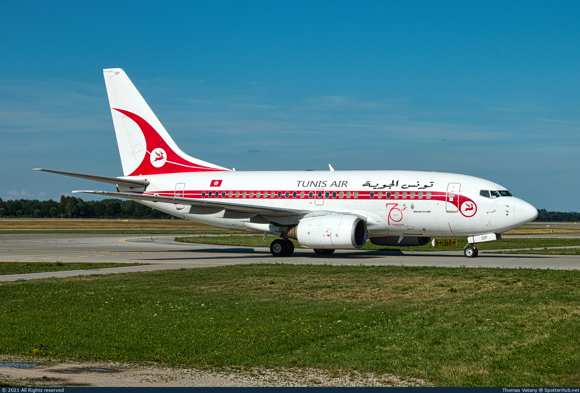 Photo of TS-IOP - Boeing 737-6H3 operated by Tunisair