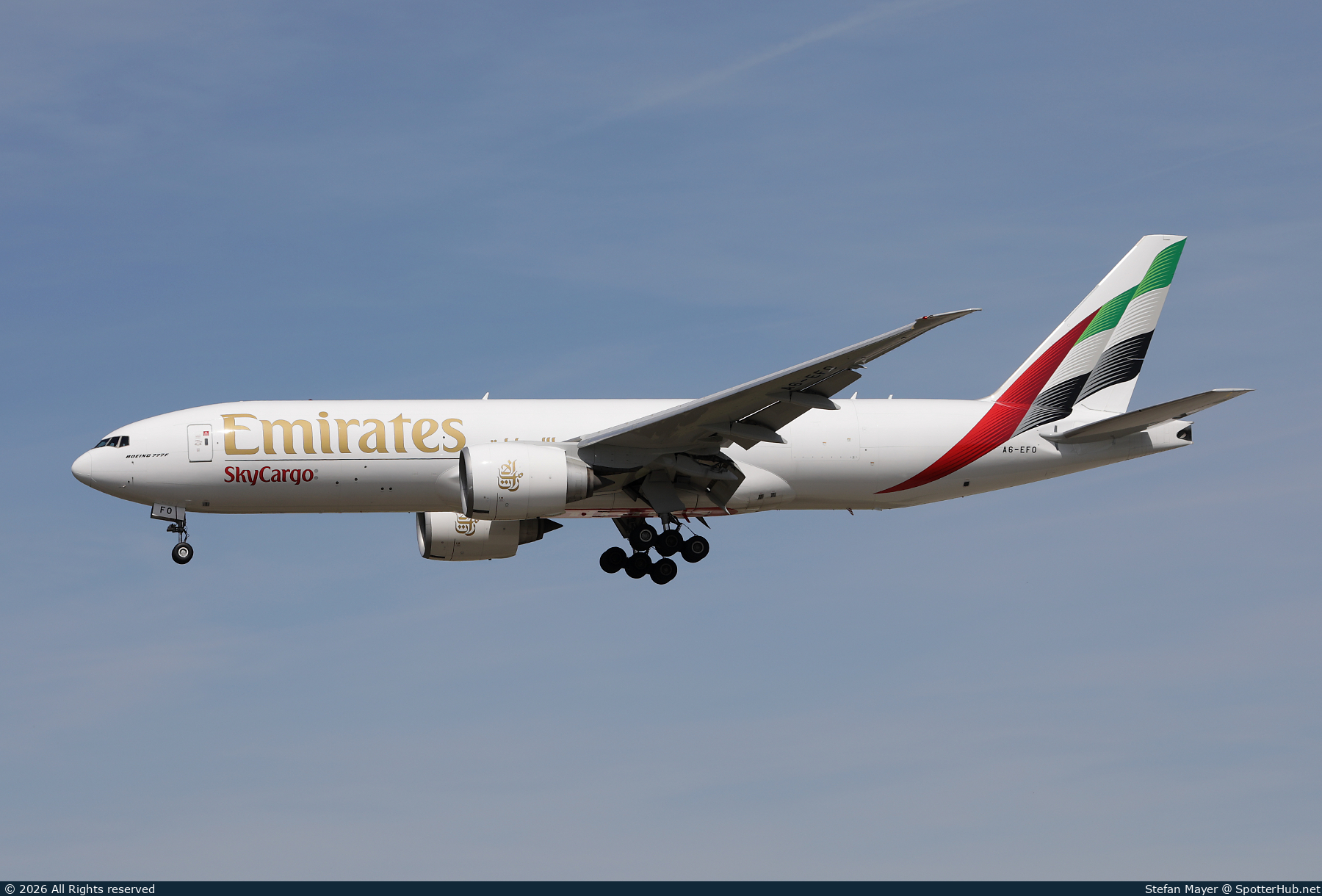 Photo of A6-EFO - Boeing 777-F1H operated by Emirates SkyCargo
