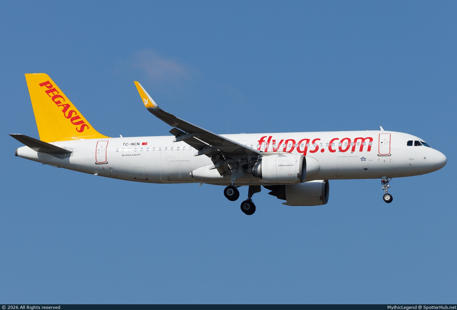 Photo of TC-NCN - Airbus A320-251N operated by Pegasus Airlines