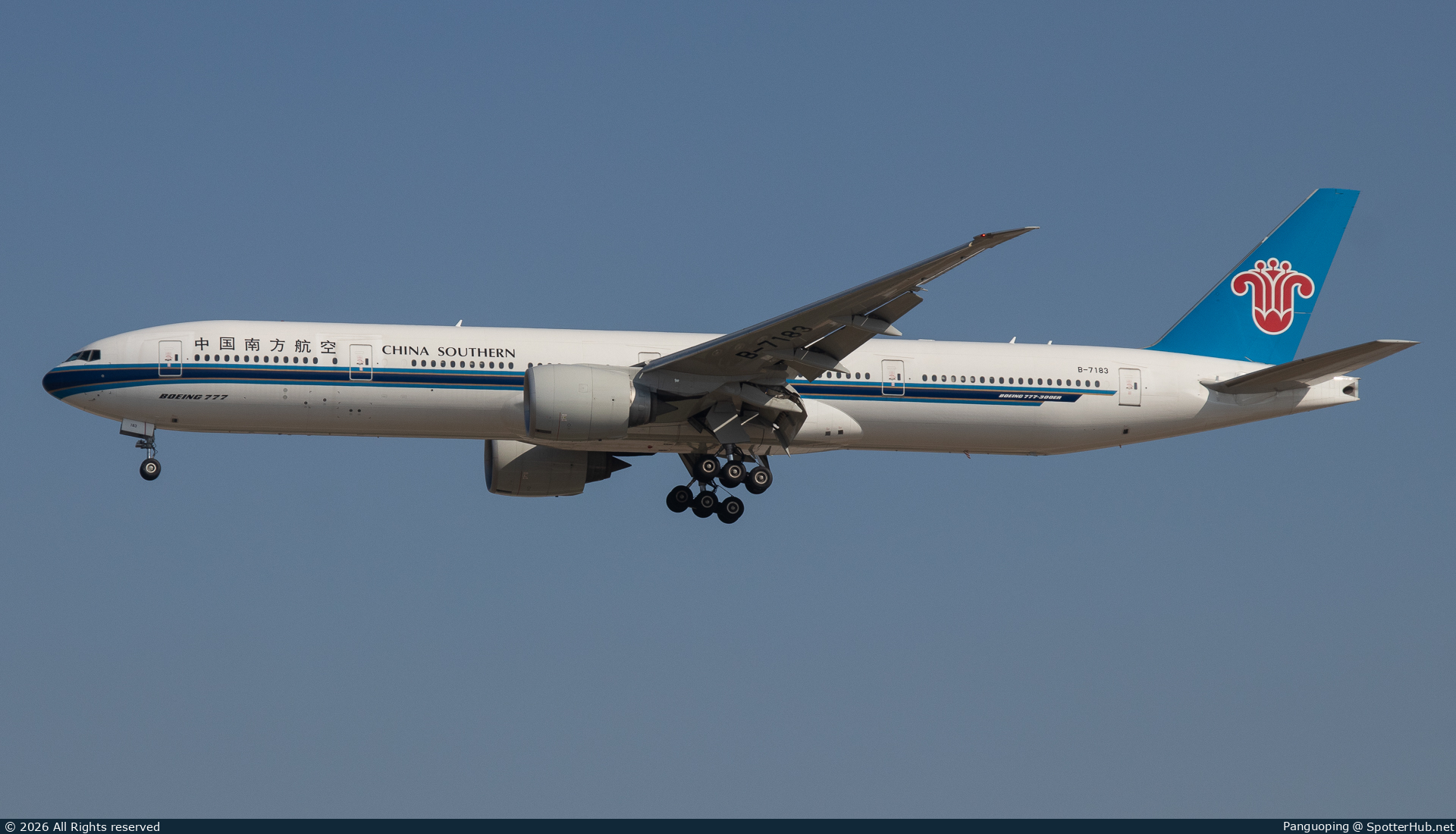 Photo of B-7183 - Boeing 777-31B(ER) operated by China Southern Airlines