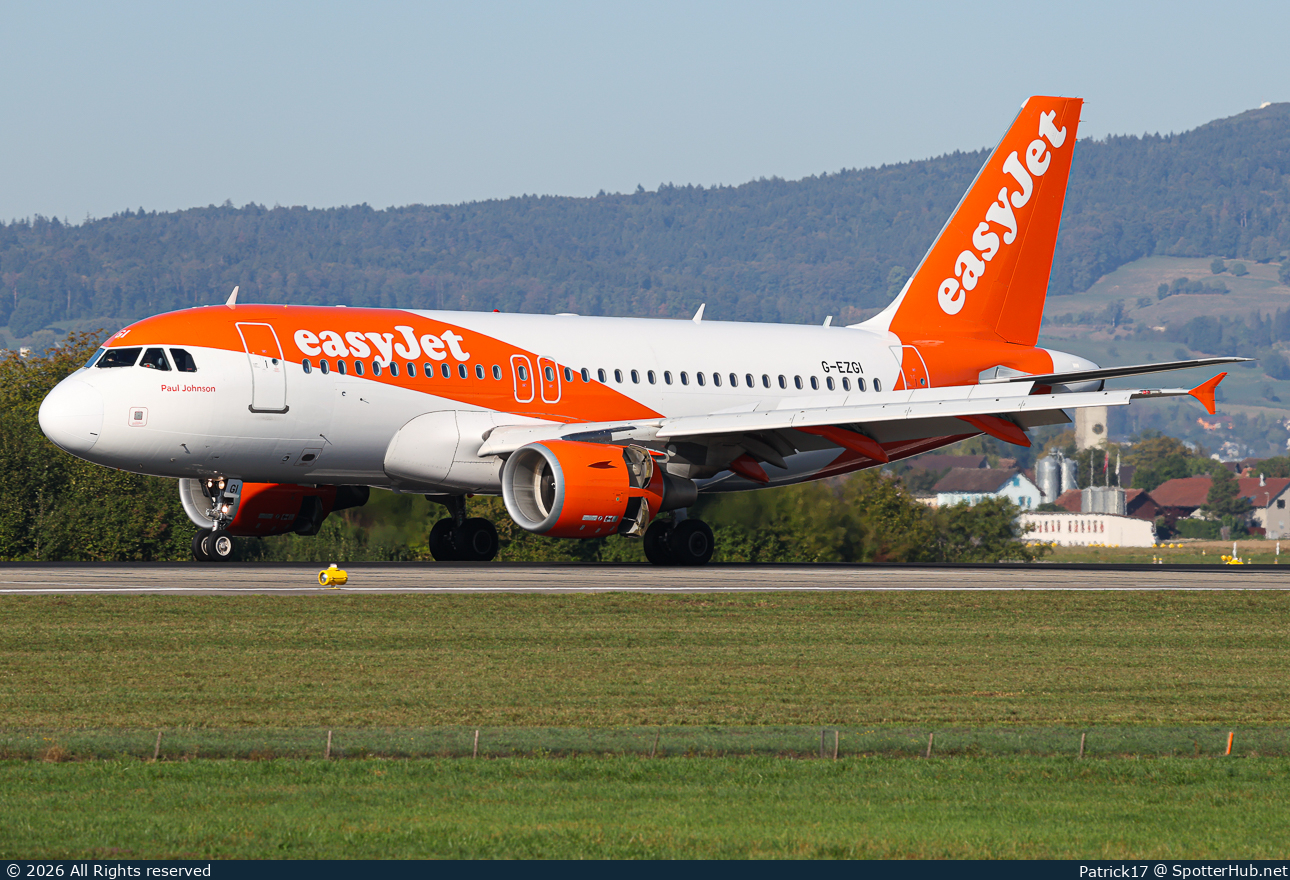 Photo of G-EZGI - Airbus A319-111 operated by easyJet