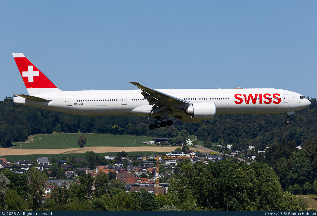 Photo of HB-JNI - Boeing 777-3DE(ER) operated by Swiss International Air Lines