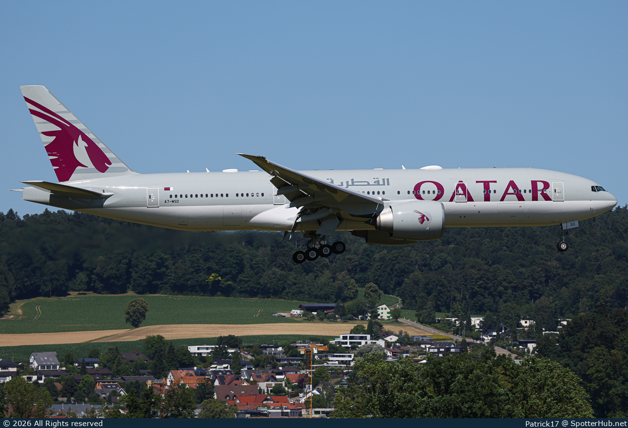 Photo of A7-MSD - Boeing 777-2KQ(LR) operated by Qatar Amiri Flight
