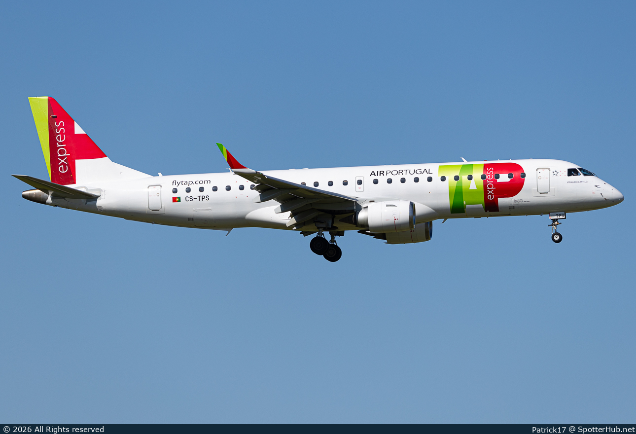 Photo of CS-TPS - Embraer ERJ-190LR operated by TAP Express (opb Portugália Airlines)
