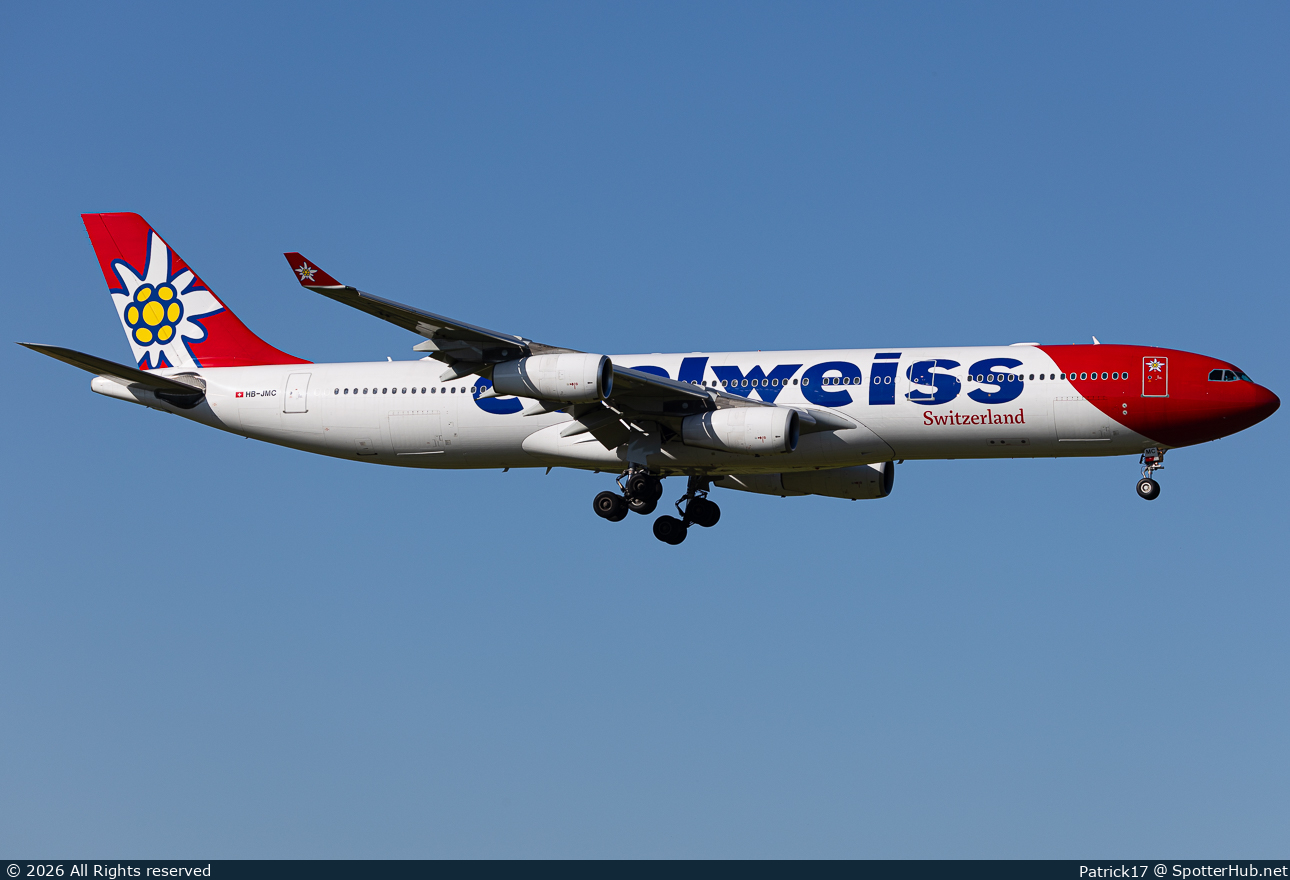 Photo of HB-JMC - Airbus A340-313 operated by Edelweiss Air