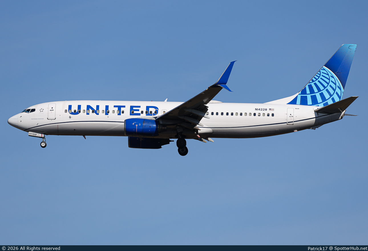 Photo of N14228 - Boeing 737-824 operated by United Airlines
