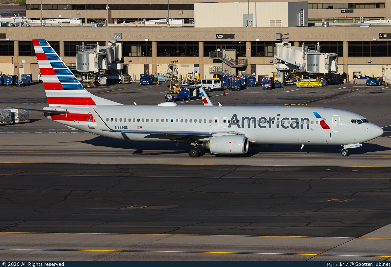 Photo of N839NN - Boeing 737-823 operated by American Airlines