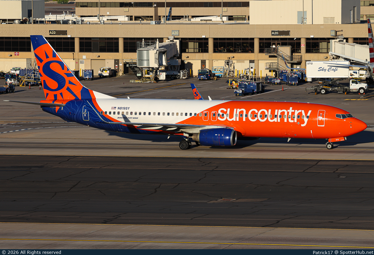 Photo of N819SY - Boeing 737-86N operated by Sun Country Airlines