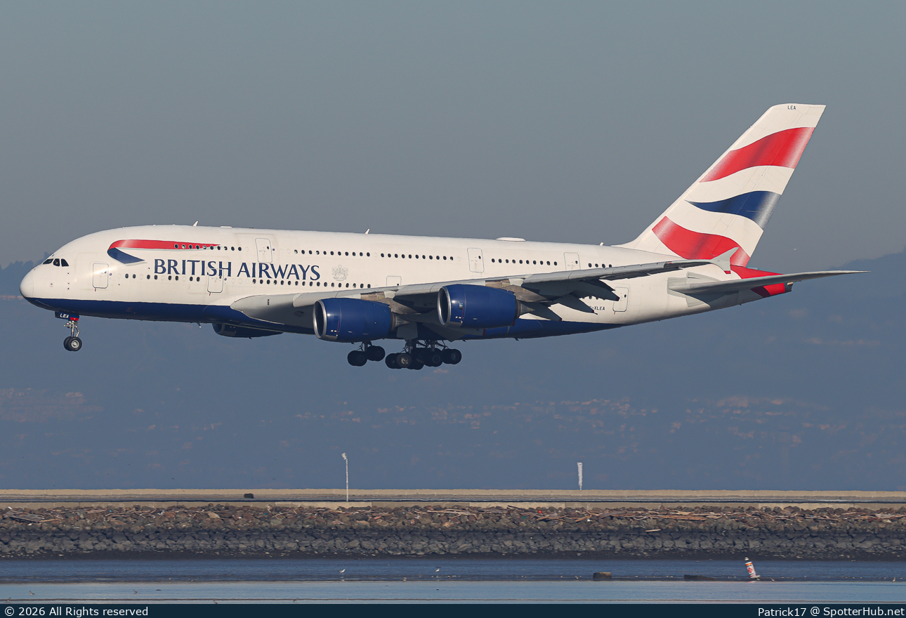 Photo of G-XLEA - Airbus A380-841 operated by British Airways