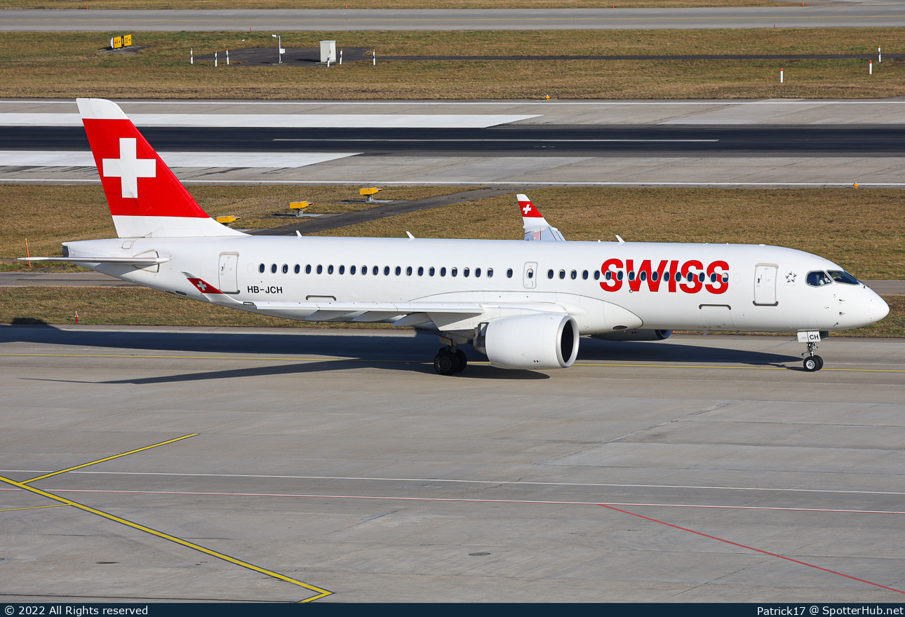 Photo of HB-JCH - Airbus A220-300 operated by Swiss International Air Lines