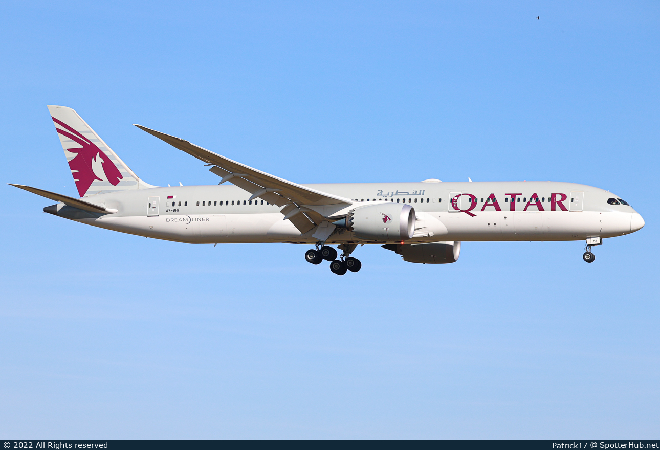 Photo of A7-BHF - Boeing 787-9 Dreamliner operated by Qatar Airways