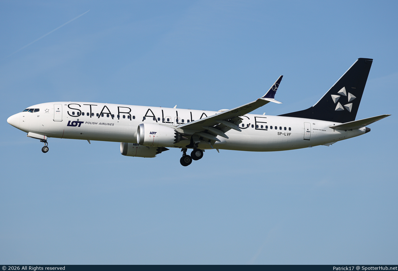Photo of SP-LVF - Boeing 737 MAX 8 operated by LOT Polish Airlines